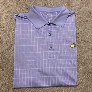 Masters Lavender Grid Men's Polo Shirt